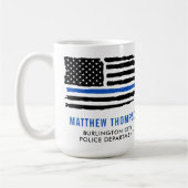Polizeibeamte Flag Personalisiert dünne blaue Lini Kaffeetasse (Links)
