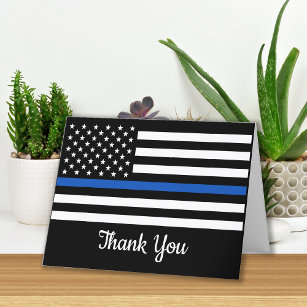 Polizeibeamte - Flagge für die Durchsetzung der Th Dankeskarte
