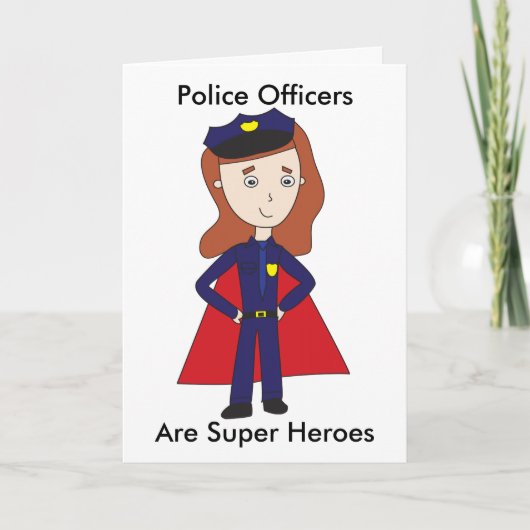Polizeibeamte Frau Super Hero Personalize Dankeskarte (Vorderseite)