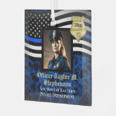 Polizeibeamte für Foto - Strafverfolgung Ornament Aus Glas (Vorderseite links)