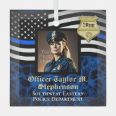 Polizeibeamte für Foto - Strafverfolgung Ornament Aus Glas (Vorderseite)