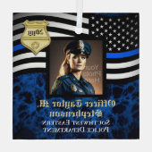 Polizeibeamte für Foto - Strafverfolgung Ornament Aus Glas (Rückseite)