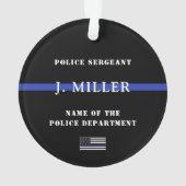 Polizeibeamte für personalisierte Flaggen der blau Ornament (Rückseite)