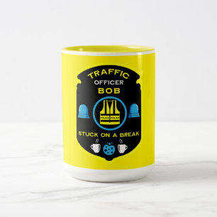 Polizeibeamte für Verkehr Zweifarbige Tasse