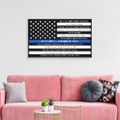Polizeibeamte Gebet Personalisiert dünne blaue Lin Leinwanddruck (Insitu (Wohnzimmer))