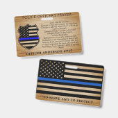 Polizeibeamte Gebet Personalisierte Thin Blue Line Ausweis (Vorder- & Rückseite)