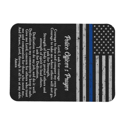 Polizeibeamte Gebet Thin Blue Line Magnet (Horizontal)