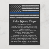 Polizeibeamte Gebet Thin Blue Line Postkarte (Vorderseite)