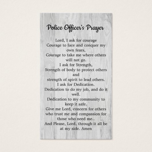 Polizeibeamte Gedicht "Thin Blue Line Card" (Vorderseite)