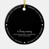 Polizeibeamte gefallener Offizier EOW Thin Blue Li Keramik Ornament (Vorne)