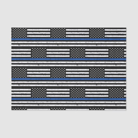 Polizeibeamte Gift die "Blue Line American Flag" v Seidenpapier (Vorderseite)