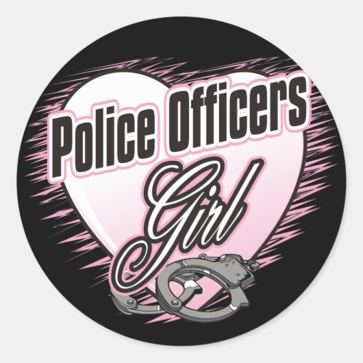 Polizeibeamte Girl Runder Aufkleber (Vorderseite)