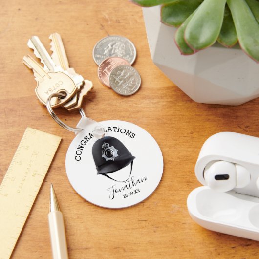 Polizeibeamte Glückwünsche Schlüsselanhänger (Schreibtisch)