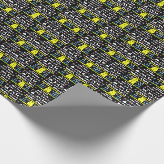 Polizeibeamte, hässlicher Weihnachtspulli Geschenkpapier (Ecke)