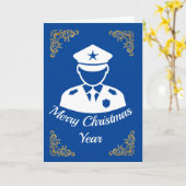 Polizeibeamte Icon Weihnachtskarte Karte (Gelbe Blume)