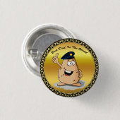 Polizeibeamte Kartoffel mit blauem Polizeihut Button (Vorne & Hinten)