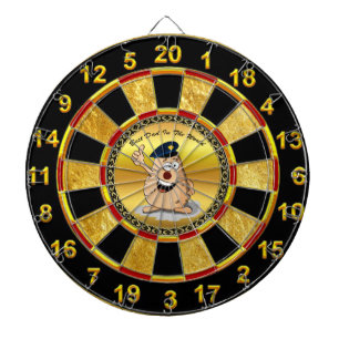 Polizeibeamte Kartoffel mit blauem Polizeihut Dartscheibe