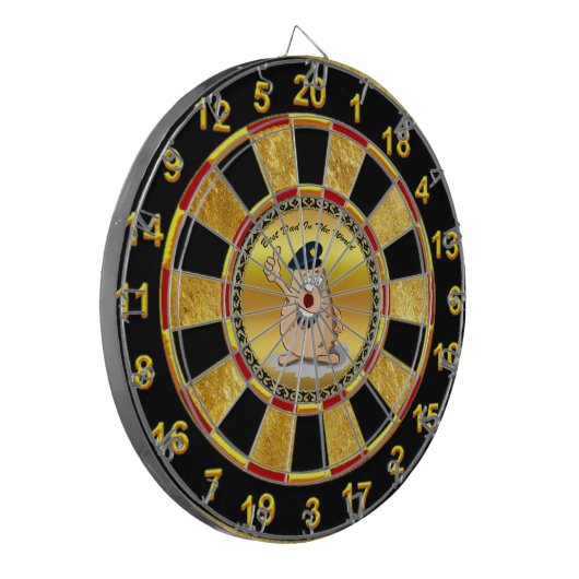 Polizeibeamte Kartoffel mit blauem Polizeihut Dartscheibe (Vorderseite Links)