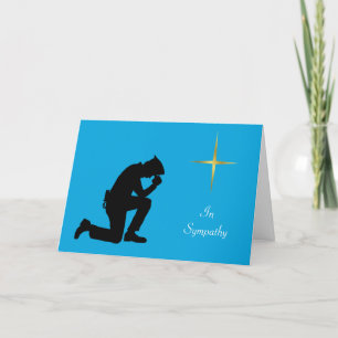 Polizeibeamte Kneeling Sympathy Card Karte