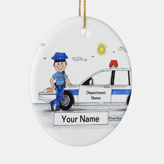 Polizeibeamte - Mann Keramik Ornament (Rechts)