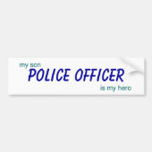 Polizeibeamte, mein Sohn ist mein Held Autoaufkleber (Vorne)