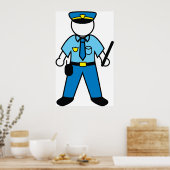 Polizeibeamte mit Baton Poster (Küche)
