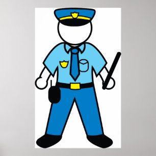 Polizeibeamte mit Baton Poster