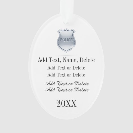 Polizeibeamte Ornament (Rückseite)