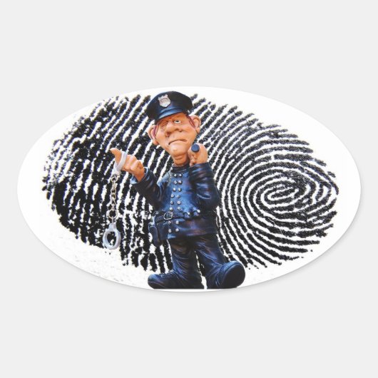 Polizeibeamte Ovaler Aufkleber (Vorderseite)