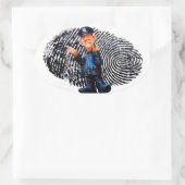 Polizeibeamte Ovaler Aufkleber (Tasche)