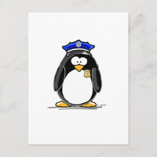 Polizeibeamte Penguin Postkarte