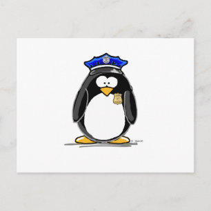 Polizeibeamte Penguin Postkarte