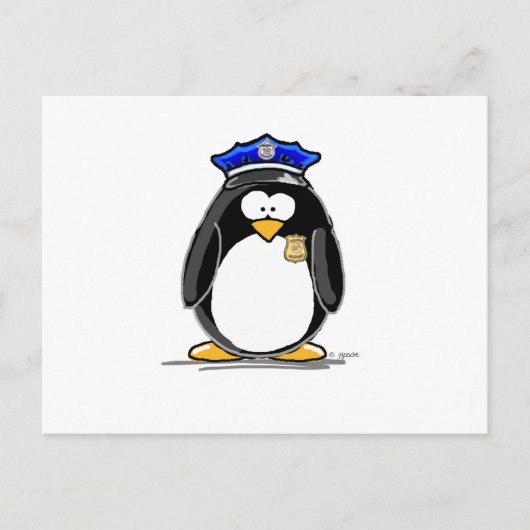 Polizeibeamte Penguin Postkarte (Vorderseite)