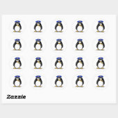 Polizeibeamte Penguin Runder Aufkleber (Blatt)