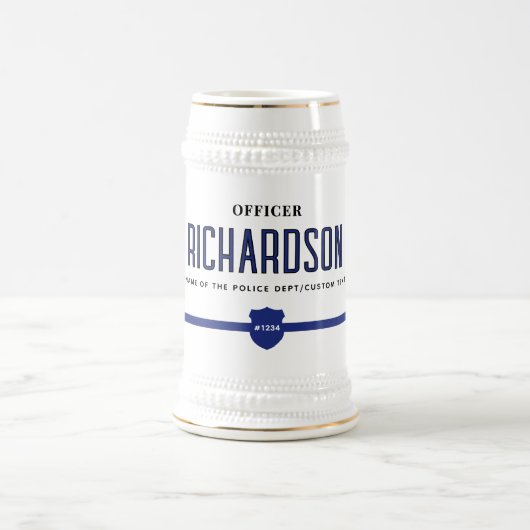 Polizeibeamte personalisiert Thin Blue Line Bierglas (Mittel)