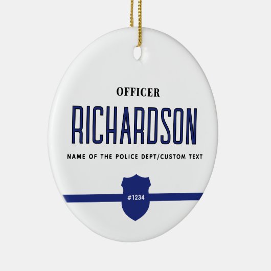 Polizeibeamte personalisiert Thin Blue Line Keramik Ornament (Rechts)