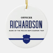 Polizeibeamte personalisiert Thin Blue Line Keramik Ornament (Vorne)