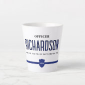 Polizeibeamte personalisiert Thin Blue Line Milchtasse (Vorderseite)