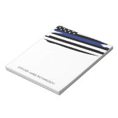 Polizeibeamte personalisiert Thin Blue Line Notizblock (Rotiert)