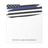 Polizeibeamte personalisiert Thin Blue Line Notizblock (Vorderseite)