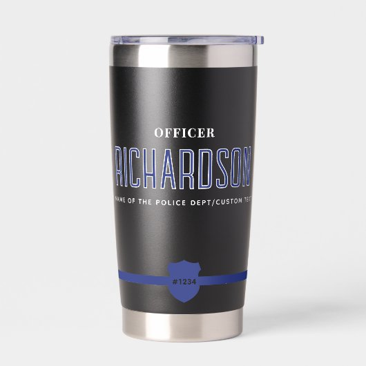 Polizeibeamte personalisiert Thin Blue Line Thermobecher (Links)