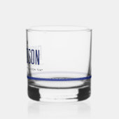 Polizeibeamte personalisiert Thin Blue Line Whiskyglas (Rückseite)