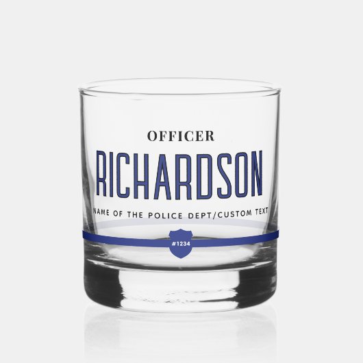 Polizeibeamte personalisiert Thin Blue Line Whiskyglas (Links)