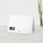 Polizeibeamte Personalisierte Flagge mit blauer Li Dankeskarte (Rückseite)