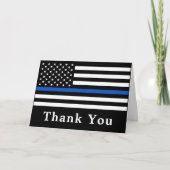 Polizeibeamte Personalisierte Flagge mit blauer Li Dankeskarte (Vorderseite)