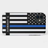 Polizeibeamte Personalisierte Thin Blue Line Case-Mate iPhone Hülle (Rückseite (Horizontal))