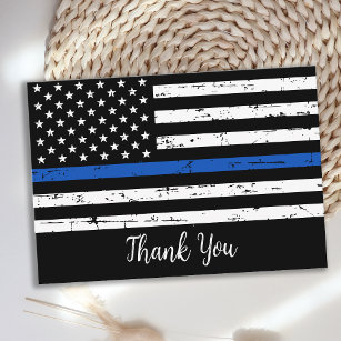 Polizeibeamte Personalisierte Thin Blue Line Dankeskarte