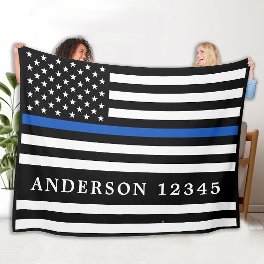 Polizeibeamte Personalisierte Thin Blue Line Fleecedecke