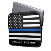 Polizeibeamte Personalisierte Thin Blue Line Laptopschutzhülle (Vorderseite Links)