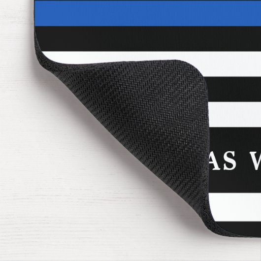 Polizeibeamte Personalisierte Thin Blue Line Mousepad (Ecke)